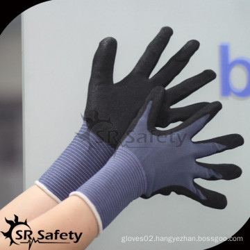 SRSAFETY Ultra cool and comfort foam nitrile coated gloves/safety gloves